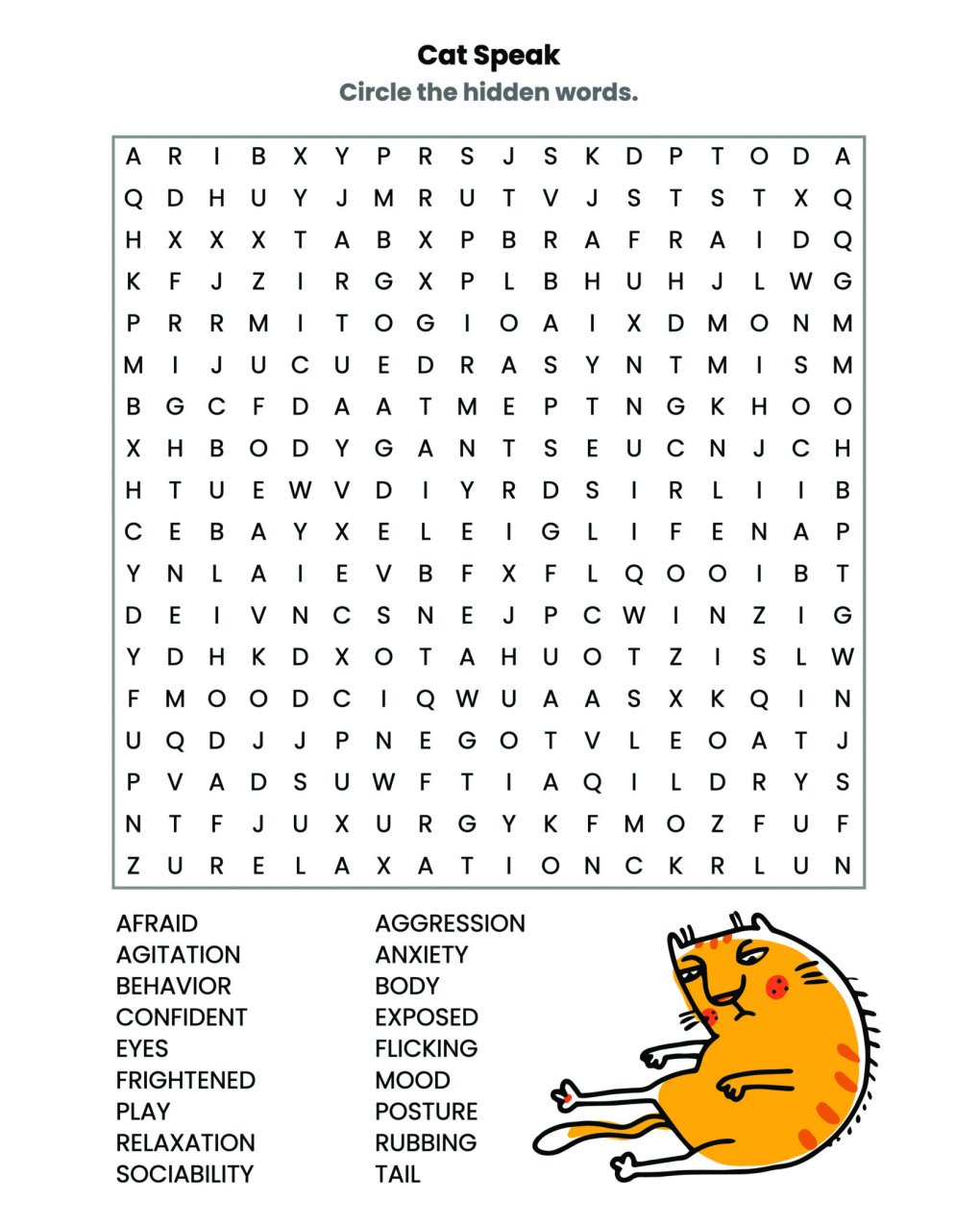 Weekly Cat Word Puzzle – Cats