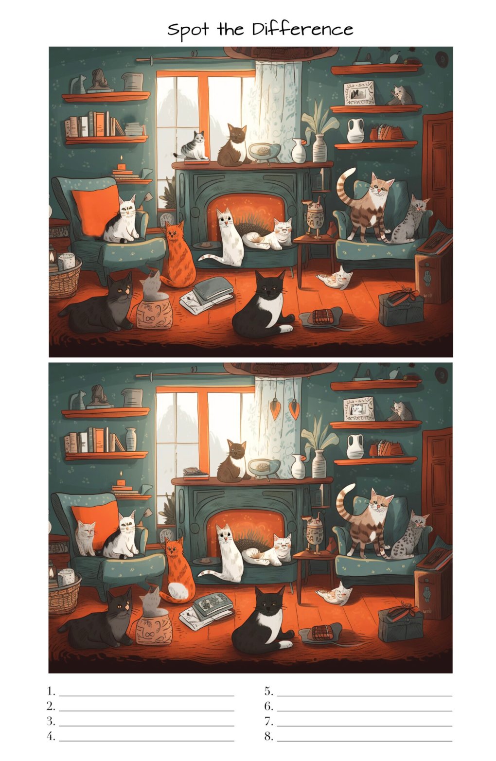 Cat Puzzle Challenge: Can You Spot the Differences in These Two Images?