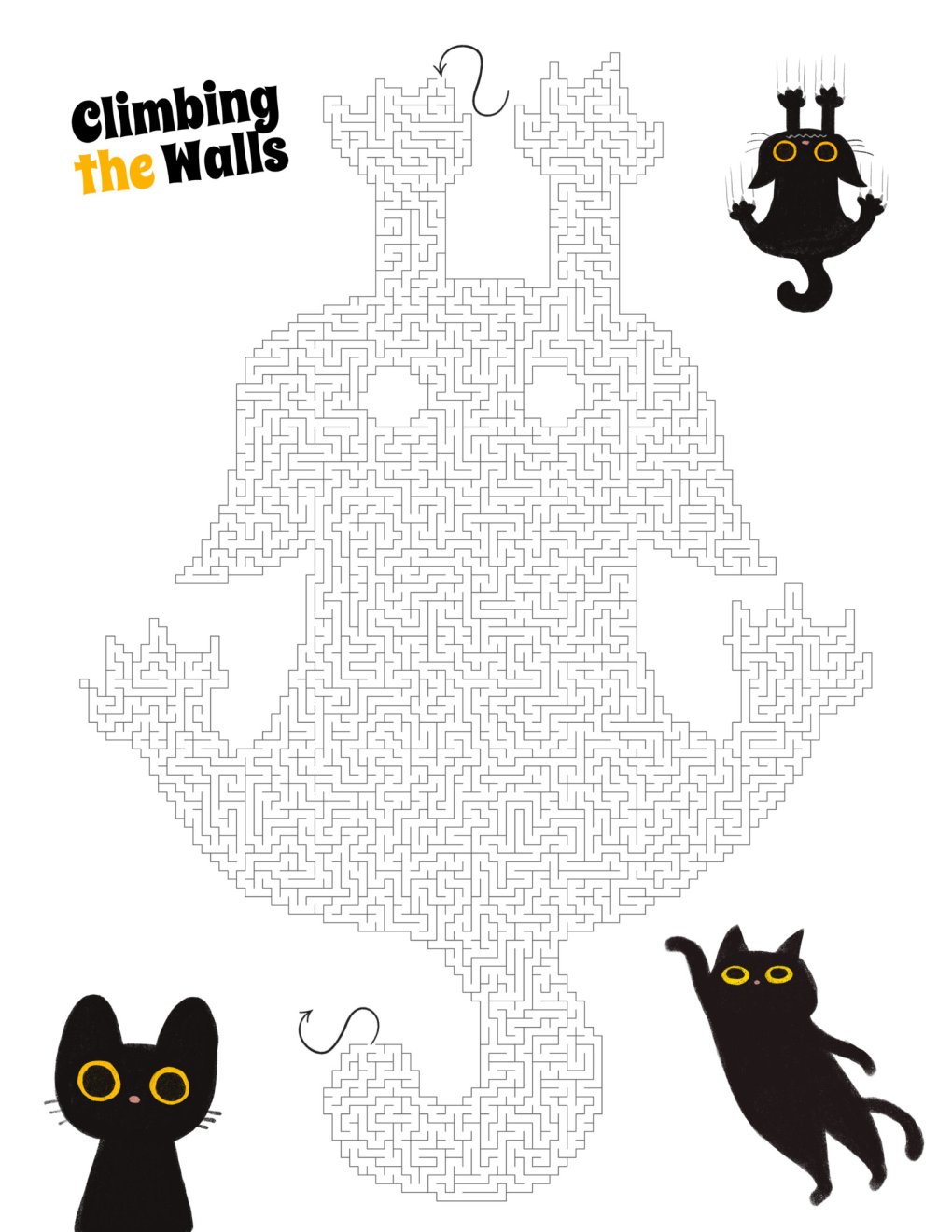 Weekly Cat Word Puzzle – Cats Climbing the Walls Maze