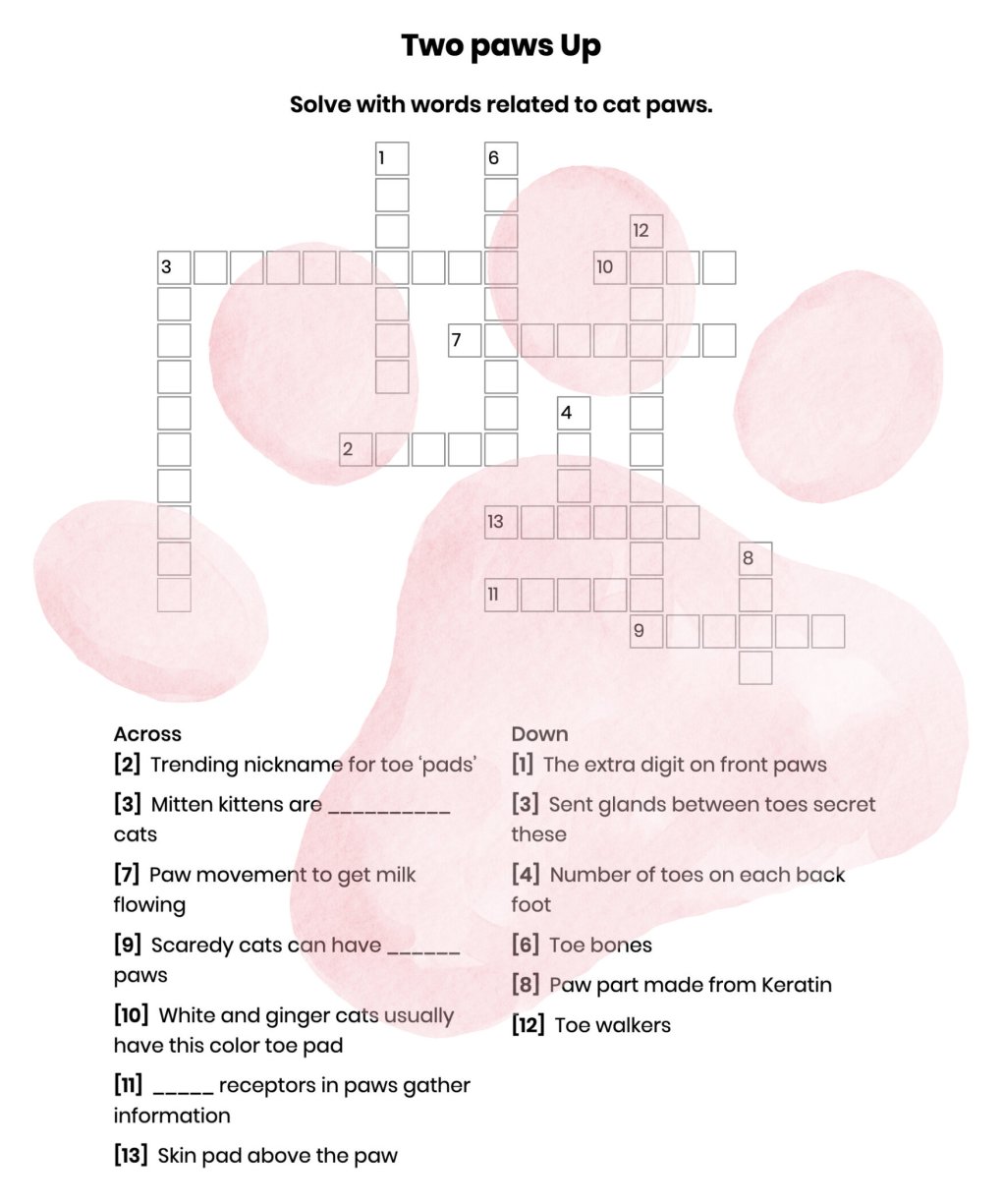 Cat Paw Word Search Puzzle: Test Your Skills and Find the Hidden Words
