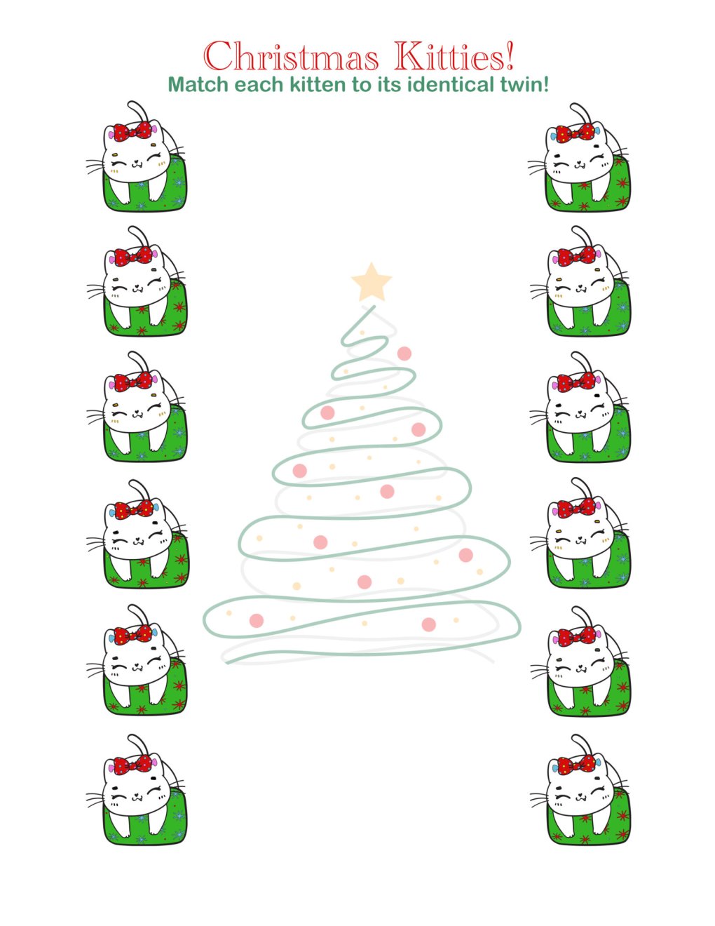 Cat Puzzles: Christmas Kitties Matching Game