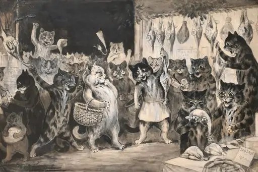 Louis Wain Collection of Humorous Cat Art at Parker Fine Art Auctions on October 3, 2024